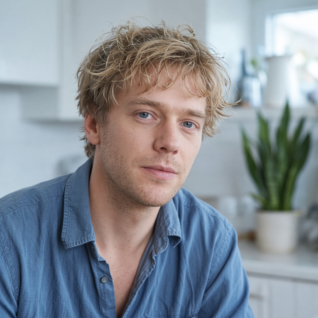 Jonah Ellison in a bright kitchen